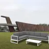 Garden Sofa Aluminium Outdoor Furniture Patio Sofas Set Hotel Modern Sun Lounge Sofa and Table Sets
