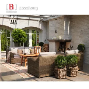 Glendon Outdoor Furniture Rattan Sofa Set Chair Coffee Table Combination Balcony Terrace-Garden Leisure Outdoor