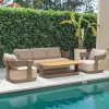 High-End Modern Design Teak Wood Solid Outdoor Garden Sofa Set Luxury Comfortable for Hotel Villa Courtyard Garden Use