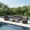 Luxury Modern Aluminum 4 PCS Sofa Set Patio Outdoor Furniture Garden Aluminum Sofa Set