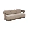 Waterproof Teak Patio Lounge Sofa Outdoor Furniture Garden Sofa Set Durable Fabric Material