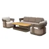Waterproof Teak Patio Lounge Sofa Outdoor Furniture Garden Sofa Set Durable Fabric Material