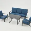 Hot Seller Modern Design Aluminum Veranda Furniture Outdoor Garden Sofas Set for Patio Terrace Balcony Backyard
