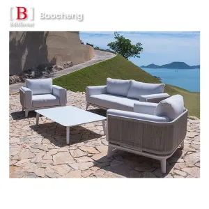 Hot Selling Modern Outdoor Dining Sofa Set Waterproof Patio Garden Beach Furniture