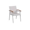 Hot Selling Modern Style 7pcs 6-Seater Aluminum Garden Table Chair Set Patio Outdoor Dining Table Set With Teak Wood for Hotels
