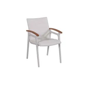 Hot Selling Modern Style 7pcs 6-Seater Aluminum Garden Table Chair Set Patio Outdoor Dining Table Set With Teak Wood for Hotels