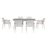 Hot Selling Modern Style 7pcs 6-Seater Aluminum Garden Table Chair Set Patio Outdoor Dining Table Set With Teak Wood for Hotels