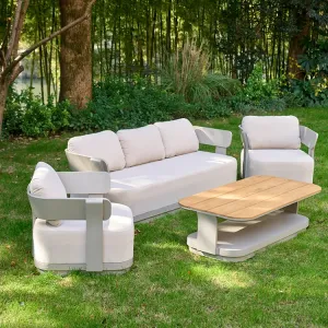 Hot Selling Outdoor Furniture Set Waterproof Patio Garden Sofa Set Teak Wood Beach Modern Outdoor Furniture Sofa Set