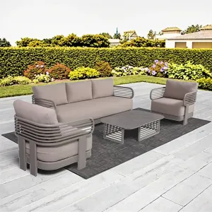 Janna Modern Hotel Luxury Outdoor Sofa Set Furniture Cushion Couch Outdoor Patio Furniture Garden Sofa Set