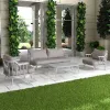 Katie 4 Piece Outdoor Furniture Garden Set Aluminum Luxury Patio Furniture Sofa Set with Coffee Table