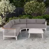 Leann Outdoor Furniture Modern Design Wholesome Teak Garden Sofa Set for Hotels Corner Sofa Set