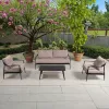 2024 Leo Best Seller Modern Durable Aluminium Outdoor Leisure Lounge Patio Sofa Set Waterproof for Garden Courtyard Hotel Use