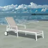 Leone Modern Aluminium Sun Lounger Chair Textilene Beach Poolside Sun Bed for Hotels Villas Pool Resorts Parks