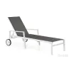 Leone Modern Aluminium Sun Lounger Chair Textilene Beach Poolside Sun Bed for Hotels Villas Pool Resorts Parks