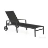 Leone Modern Style Textilene Beach Poolside Sunbed Foldable Outdoor Aluminium Lounger for Hotels and Villas for Pool Resorts