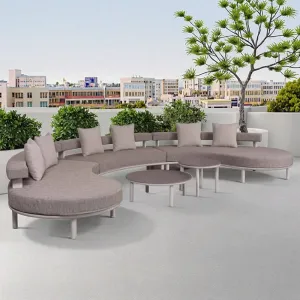 Luxury Contemporary Outdoor Aluminium Garden Sofa Set Elegant Balcony Patio Furniture