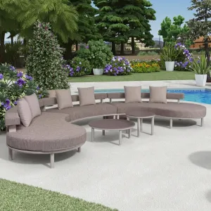 Luxury Contemporary Outdoor Aluminium Garden Sofa Set Elegant Modern Patio Furniture for Balcony Courtyard Hotel Beach Villa