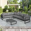 Luxury Modern Aluminum Garden Sofas Set Patio Furniture Lounge for Balcony Villa Courtyard or Hotel-Outdoor Use