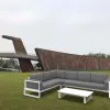 Luxury Modern Aluminum Garden Sofas Set Patio Furniture Lounge for Balcony Villa Courtyard or Hotel-Outdoor Use