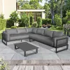 Luxury Modern Aluminum Garden Sofas Set Patio Furniture Lounge for Balcony Villa Courtyard