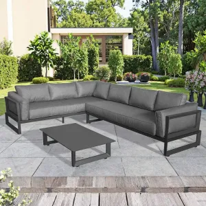 Luxury Modern Aluminum Garden Sofas Set Patio Furniture Lounge for Balcony Villa Courtyard