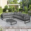 Luxury Modern Aluminum Garden Sofas Set Patio Furniture Lounge for Outdoor Use Balcony Villa Courtyard Hotel