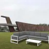 Luxury Modern Aluminum Garden Sofas Set Patio Furniture Lounge for Outdoor Use Balcony Villa Courtyard Hotel
