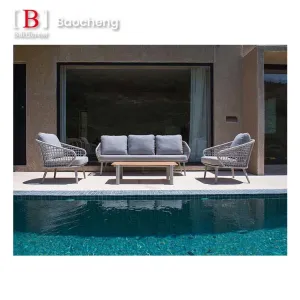 Luxury Modern Aluminum Waterproof Outdoor Furniture Durable Garden Outdoor Sofa Set for Hotels and Courtyards Patio Couch Set