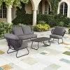 Luxury Modern Outdoor Waterproof Furniture Set Garden Sofa for Hotel and Patio Use Contemporary Sofas for Outdoor Space