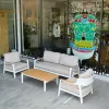 Luxury Modern Teak Garden Sofas Set Outdoor Patio Balcony Couch for General Use