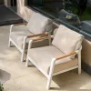 Luxury Modern Teak Garden Sofas Set Outdoor Patio Balcony Couch for General Use