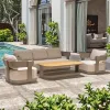 Luxury Modern Teak Outdoor Sofa Set for Hotels Gardens Resorts Patios Courtyards-Indoor Outdoor Furniture