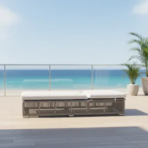 Luxury Modern Waterproof Rattan Wicker Garden Lounge Set High-Durable Outdoor Beach Pool Sun Loungers for Courtyard Hotel