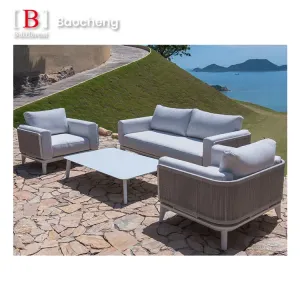 Luxury New Style Beach Furniture Cane Waterproof Outdoor Sofa Set Hotel Patio Club Swimming Poolside Sofa Set