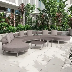 Luxury Outdoor Aluminium Garden Chair and Table Set Elegant Balcony Patio Furniture with Hospitality Table