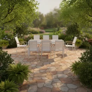 Luxury Patio Restaurant Dining Set Modern Outdoor Garden Table and Chair Durable for Courtyard Beach Use