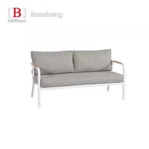 Luxury Resort Villa Outdoor Sofa Set Hotel Patio Teak Furniture With Fabric for Garden Patio Use