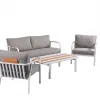Luxury Resort Villa Outdoor Sofa Set Hotel Patio Teak Furniture With Fabric for Garden Patio Use
