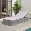 Luxury Waterproof Rattan Wicker Garden Lounge Set High-Durable Outdoor Sunbed Beach Pool Sun Loungers for Courtyard Hotel