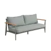 Luxury 4-Piece Aluminum Garden Sofa Set with Contemporary Design Weather-Resistant Features Teak Armrests for Patio Balcony Use