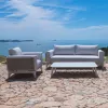 Luxury 4-Piece Outdoor Garden Patio Furniture Set Aluminum Rope Polyester Braided Sofa Chair With Rattan Material