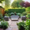 Luxury 4-Piece Outdoor Garden Patio Furniture Set Aluminum Rope Polyester Braided Sofa Chair With Rattan Material