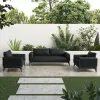 MOSS All-Weather Modern Outdoor Sofa Set Rattan Wicker with Wood for Patio Garden Villa Courtyard