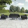 MOSS All-Weather Modern Outdoor Sofa Set Rattan Wicker with Wood for Patio Garden Villa Courtyard