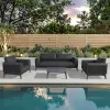 MOSS All-Weather Modern Rattan Wicker Outdoor Sofa Set for Patio Garden Villa Courtyard Aluminum Frame for Hotels