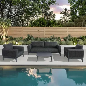 MOSS All-Weather Modern Rattan Wicker Outdoor Sofa Set for Patio Garden Villa Courtyard Aluminum Frame for Hotels