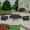 MOSS All-Weather Modern Rattan Wicker Outdoor Sofa Set for Patio Garden Villa Courtyard