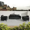 MOSS All Weather Modern Rattan Wicker Outdoor Sofa Set Patio Garden Villa Courtyard