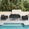MOSS All Weather Modern Rattan Wicker Outdoor Sofa Set Patio Garden Villa Courtyard