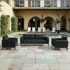 MOSS Luxury Modern Rattan Wicker Outdoor Sofa Set All-Weather for Hotel Patio Garden Villa Courtyard Aluminum Frame